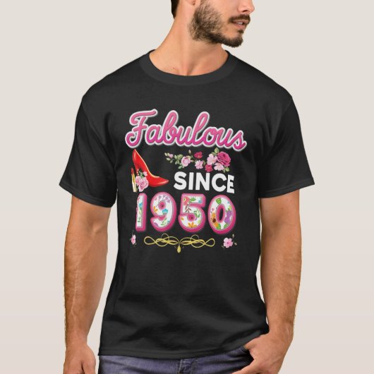 1950年以来の素晴らしい幸せ70番目の誕生日フローラ70 Tシャツ (正面)