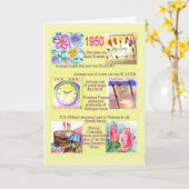 1950年生まれました カード (黄色い花)