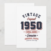1950年生まれ ヴィンテージ1950年 誕生日プレゼント 招待状 (正面/裏面)
