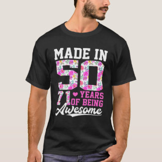 1950年造花かわいい71誕生日女性71歳 Tシャツ