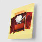 1950年頃のテレビ局1号 スクエア壁時計 (傾斜)