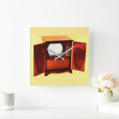 1950年頃のテレビ局1号 スクエア壁時計 (ホーム)