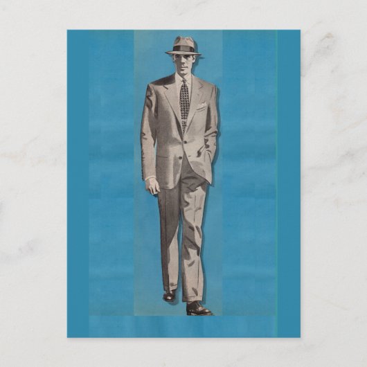 1950年頃の鋭い服装の男 ポストカード (正面)