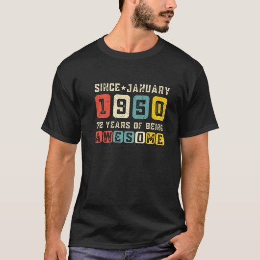1950年1月生まれ72歳ヴィンテージ72人目 Tシャツ (正面)