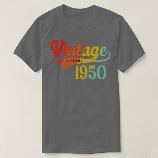1950年1月誕生日ヴィンテージ1950年1月素晴らし Tシャツ (デザイン正面)