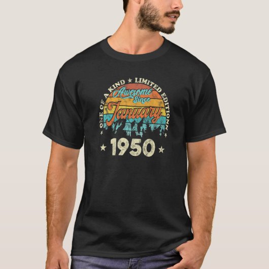 1950年1素晴らし月73日誕生 Tシャツ (正面)