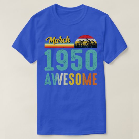 1950年3月誕生日ギフトシャツヴィンテージ1950年3月 Tシャツ (デザイン正面)