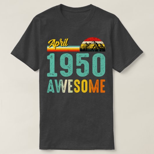 1950年4月誕生日ギフトシャツヴィンテージ1950年4月 Tシャツ (デザイン正面)
