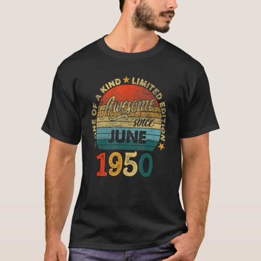 1950年6月以素晴らし降72歳誕生日 Tシャツ (正面)