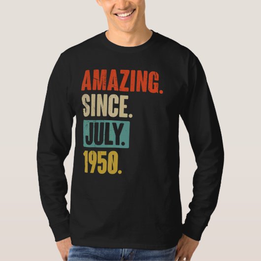 1950年7月72歳72誕生日以来の驚き Tシャツ (正面)