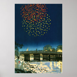 1950年 京都鴨川の花火 後塚映一 ポスター