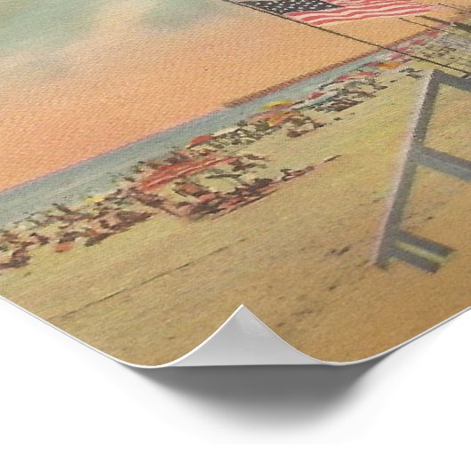 1950海シティ、MDコテージとビーチ ポスター (角)