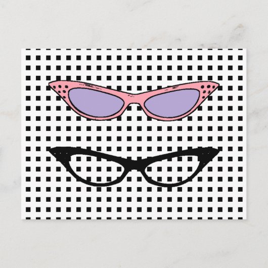 1950猫眼鏡ノートカード ポストカード (正面)