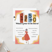 1950生まれ年にハッピーバースデーを覚える カード (正面/裏面インサイチュ)