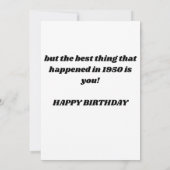 1950生まれ年にハッピーバースデーを覚える カード (裏面)
