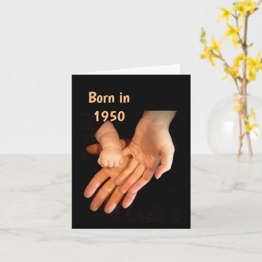 1950生まれ年の誕生日おもしろい事実 カード (黄色い花)