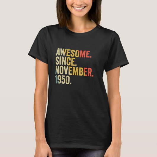 1950素晴らし年11月以来72歳のギフト72n tシャツ (正面)