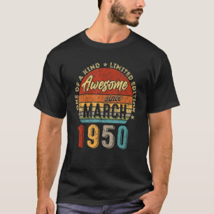 1950素晴らし年3月以来ヴィンテージ72誕生日 Tシャツ