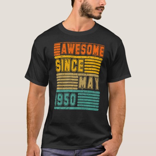 1950素晴らし年5月ヴィンテージ72人目の男女 Tシャツ (正面)