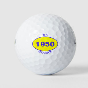 1950編集可能70番目の誕生日黄色パーソナライズされた ゴルフボール