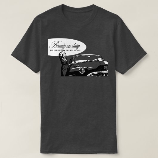 1950美しいON DUTY BuickとTシャツ Tシャツ (デザイン正面)