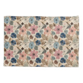 1950花 – ほこりっぽいピンク、青 枕カバー (裏面)