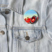 1950赤いレースカー 缶バッジ (インサイチュ)