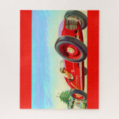 1950赤レーシングカー ジグソーパズル (縦)