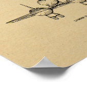 1950飛行船飛行機特許スケッチプリント ポスター (角)