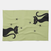 1950-スタイル黒猫 キッチンタオル (横)