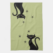 1950-スタイル黒猫 キッチンタオル (縦)