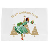 1950 ヴィンテージ レディ クリスマス グリーティングズ ラージペーパーバッグ (裏面)