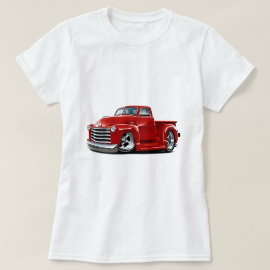 1950-52年のChevyの赤のトラック Tシャツ (デザイン正面)