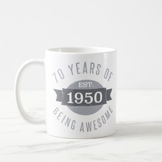 1950 70誕生日素晴らし 男性へ コーヒーマグカップ (左)