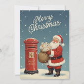 1950 Christmas Card – Vintage Red Santa シーズンカード (正面)