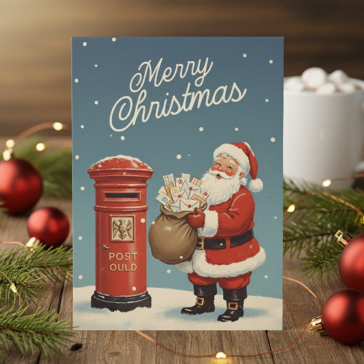 1950 Christmas Card – Vintage Red Santa シーズンカード