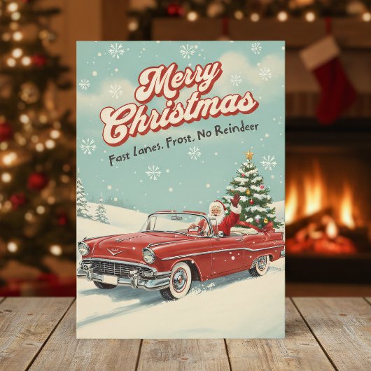 1950 Christmas Card with Retro Santa シーズンカード