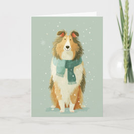 1950 Christmas Collie カード