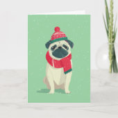 1950 Christmas Pug カード (正面)