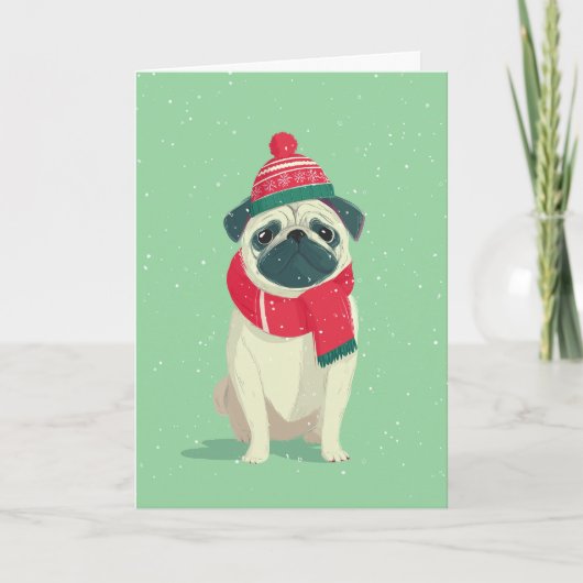 1950 Christmas Pug カード (正面)