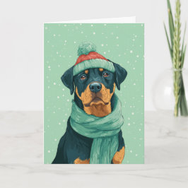1950 Christmas Rottweiler カード