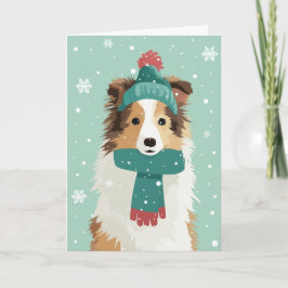 1950 Christmas Sheltie カード