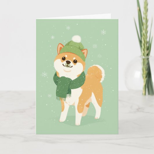 1950 Christmas Shiba Inu カード (正面)