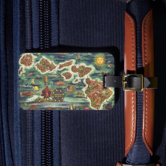 1950 Dole Map of Hawaii Joseph Feher Oil Paint Lug ラゲッジタグ (正面インサイチュ4)