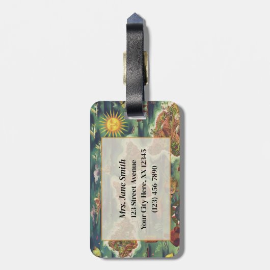 1950 Dole Map of Hawaii Joseph Feher Oil Paint Lug ラゲッジタグ (裏面縦)