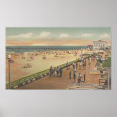 1950 Ocean City, MD Boardwalk, Beach, Fishing Pier ポスター (正面)