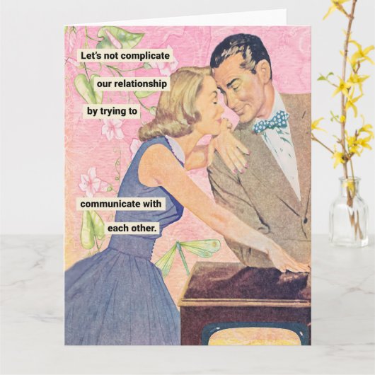 1950sおもしろい主婦 カード (黄色い花)