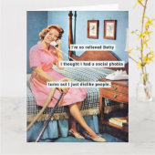 1950sおもしろい主婦 カード (黄色い花)