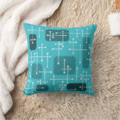 1950sエームズエラアートクロスヘアーズターコイズ クッション (ブランケット)