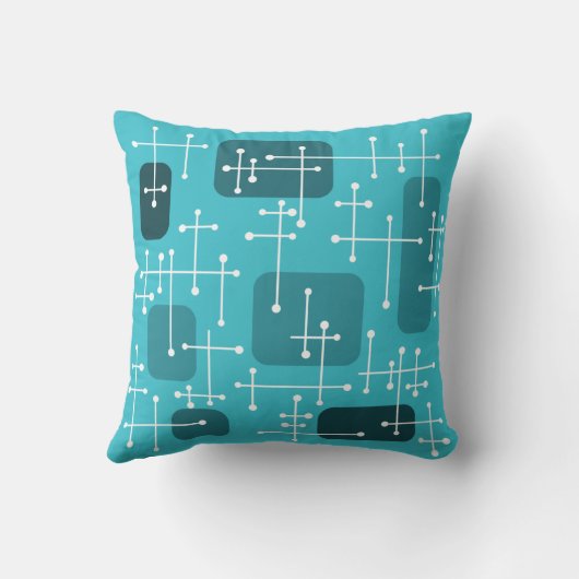 1950sエームズエラアートクロスヘアーズターコイズ クッション (裏面)